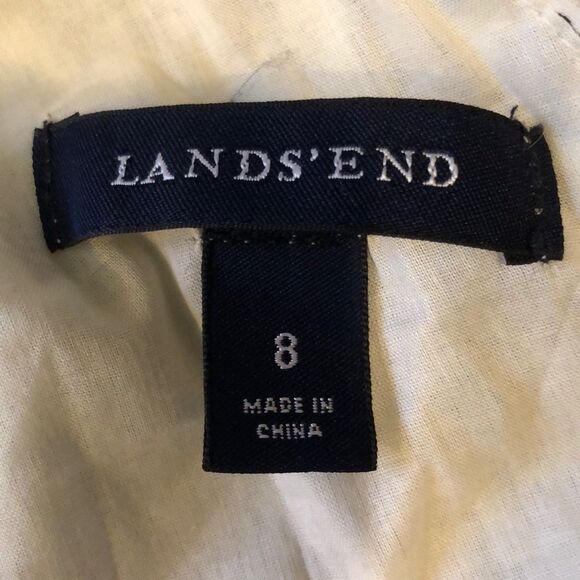 Land’s End Black and White Paisley Print Fit and Flare Dress 8 - Picture 8 of 10